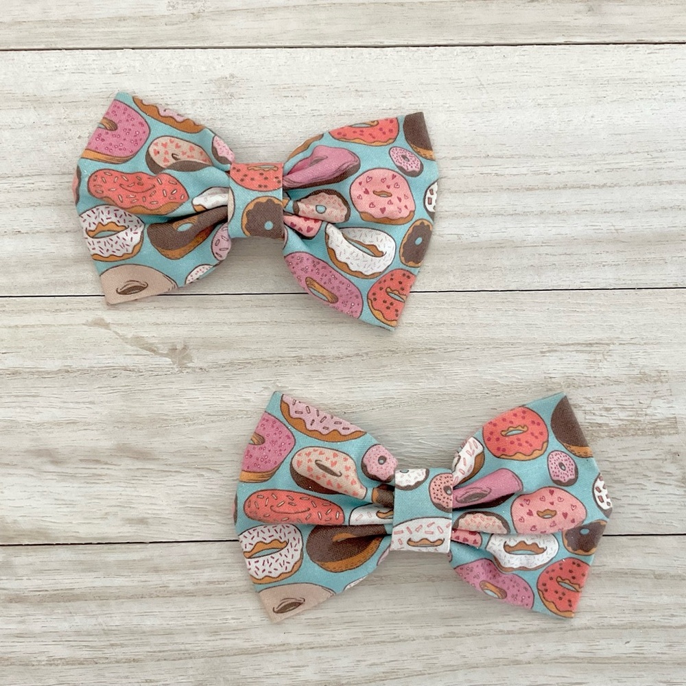 Girls Donut Hair Bow Set Of 2
